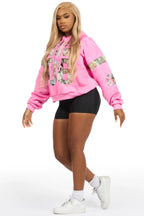 Atiya Pink Oversized Hoodie