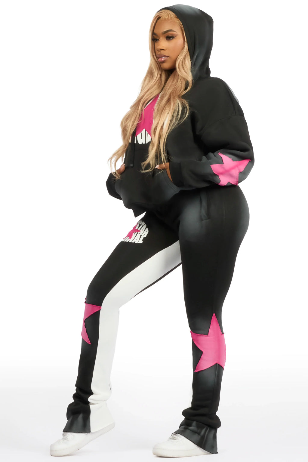 Kaliyah Black/Pink Super Stacked Trackset