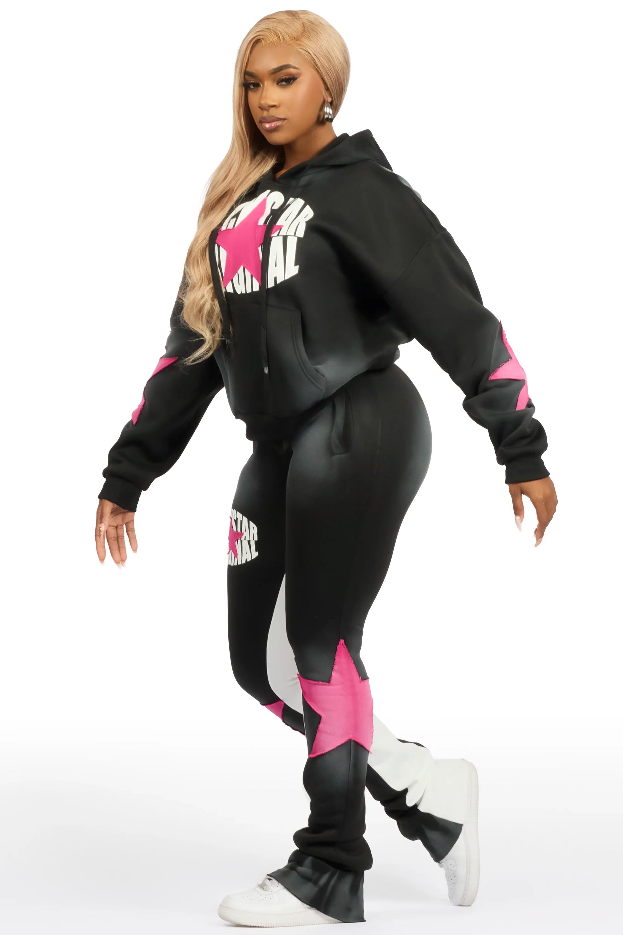 Kaliyah Black/Pink Super Stacked Trackset