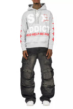 Addict Heather Grey/Red Graphic Hoodie