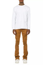 Jaymes Beige Stacked Flare Jean