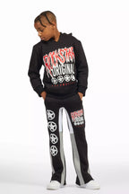 Boys Wizzurd Black/Grey Stacked Flare Track Set