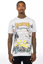 Super Sketch Heather Grey/Multi Oversized Graphic T-Shirt