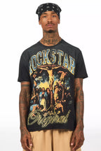 Waller Black Oversized Graphic T-Shirt