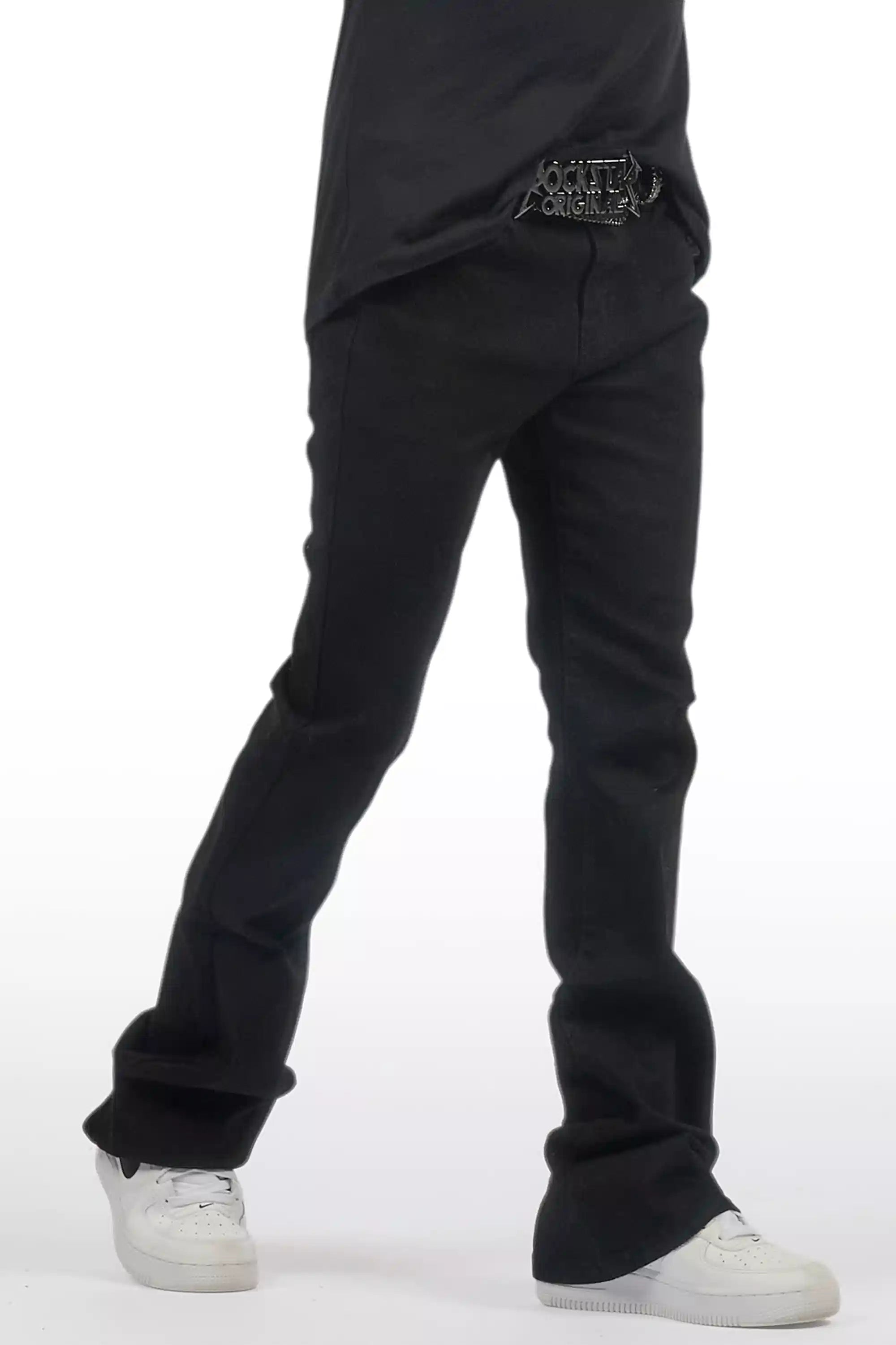 Boys Drick Jet Black Regular Fit Flare Jean