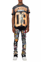 Espen Jet Black Stacked Flare Jean