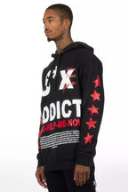 Addict Black/Red Graphic Hoodie