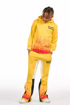 Boys Roeland Yellow/Red Stacked Flare Pant Set