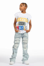 Boys Daria White/Multi Graphic Muscle T-Shirt