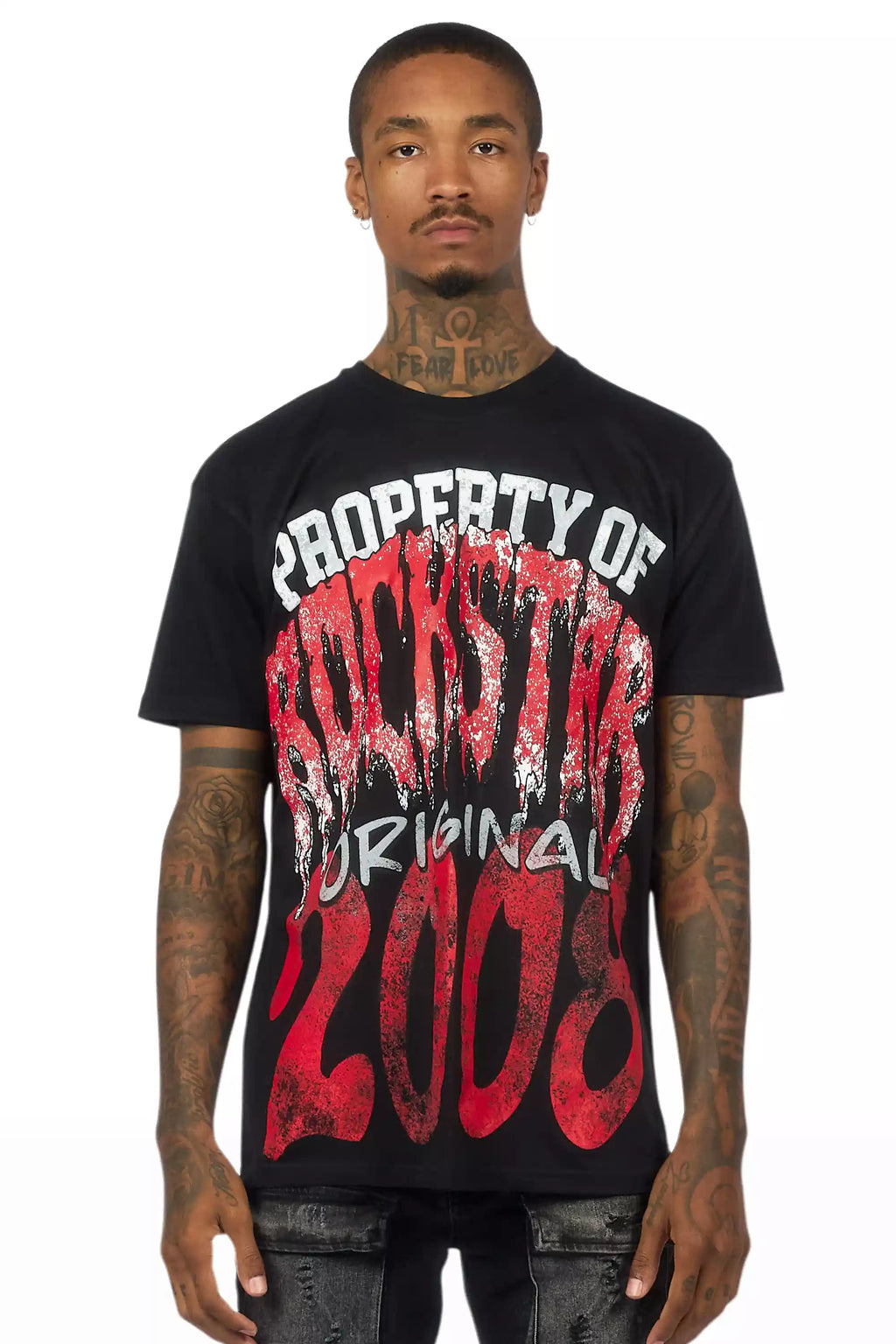 Raezion Black/Red Oversized Graphic T-Shirt