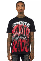 Raezion Black/Red Oversized Graphic T-Shirt
