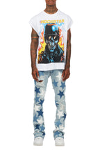 Balius White Graphic Muscle T-Shirt