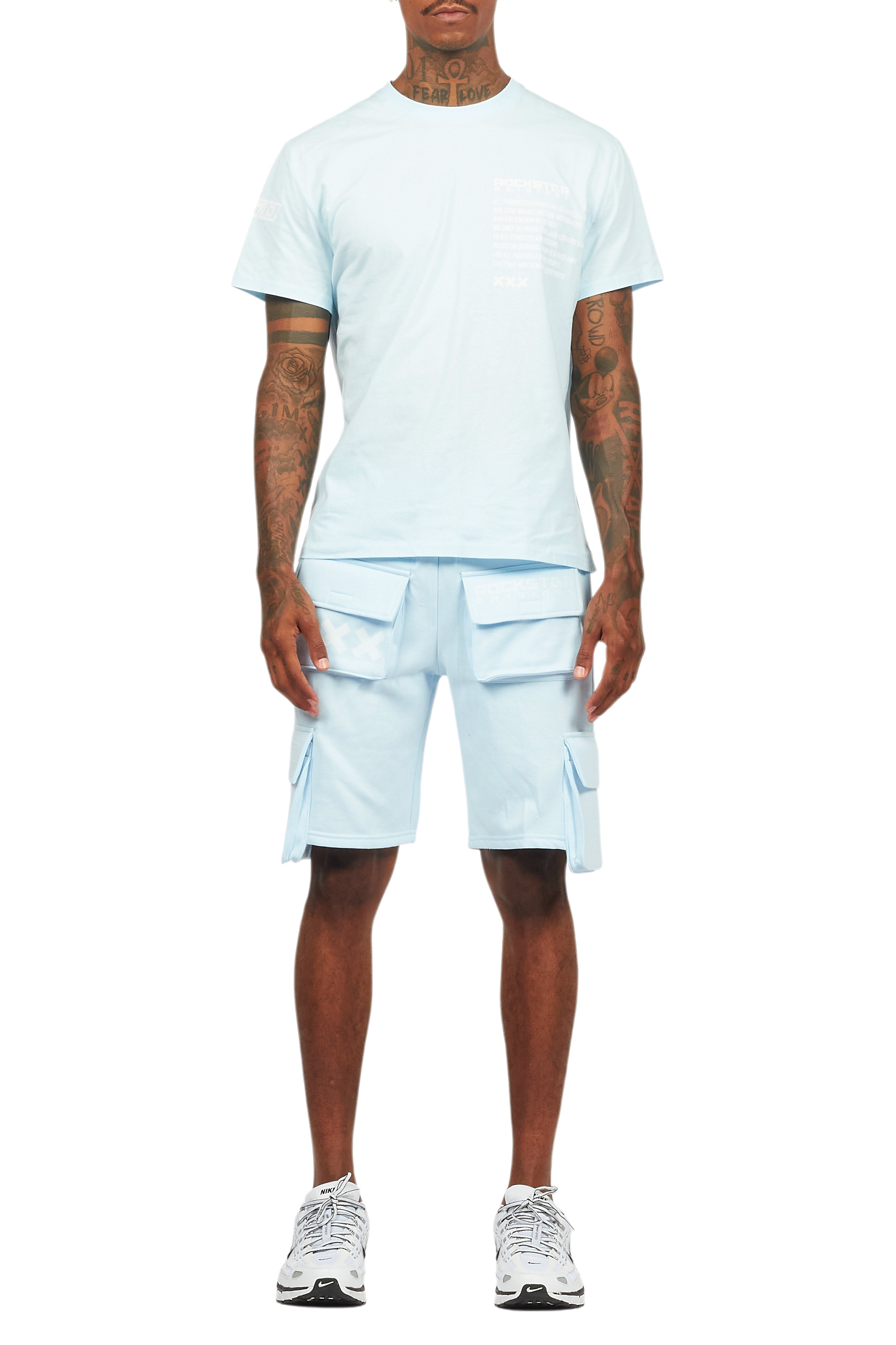 Jash Baby Blue/White Short Set