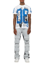 Antoon Heather Grey Stacked Flare Track Pant