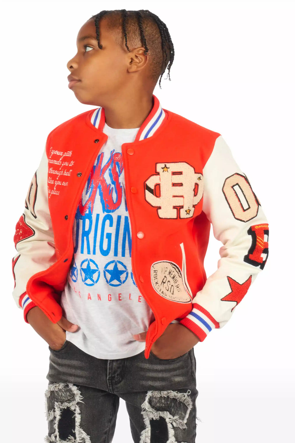 Boys Balser Orange Varsity Jacket
