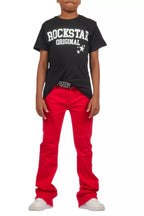 Boys Dag Red Stacked Flare Jean