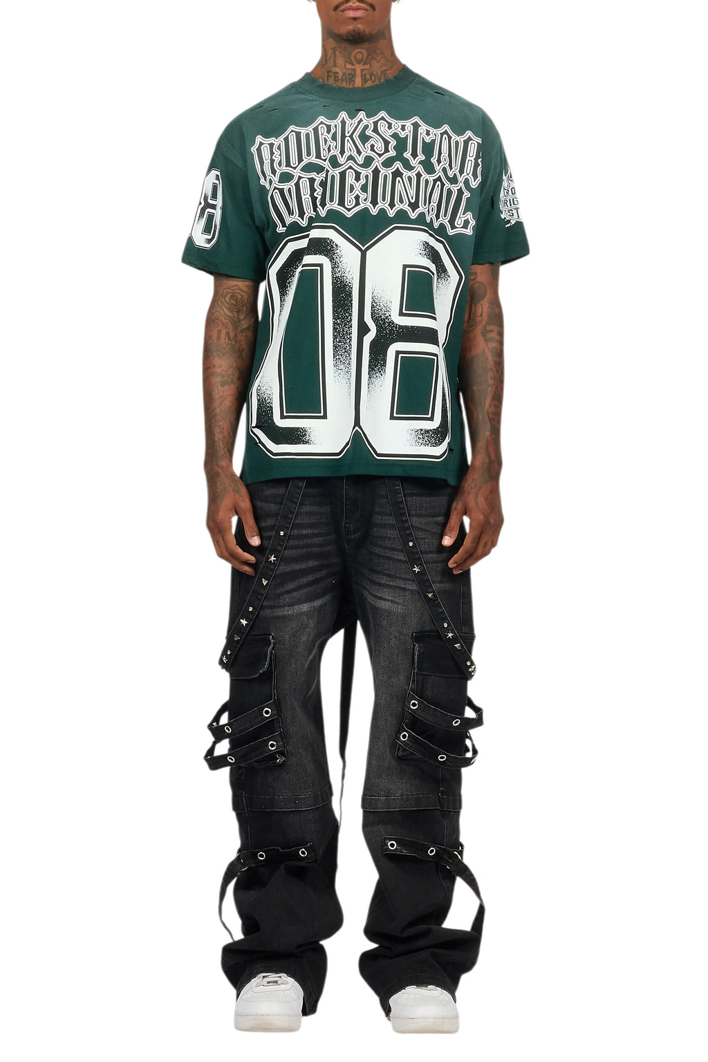 Nealon Black Baggy Cargo Fit Jean