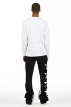 Skender Black Baggy Stacked Pant