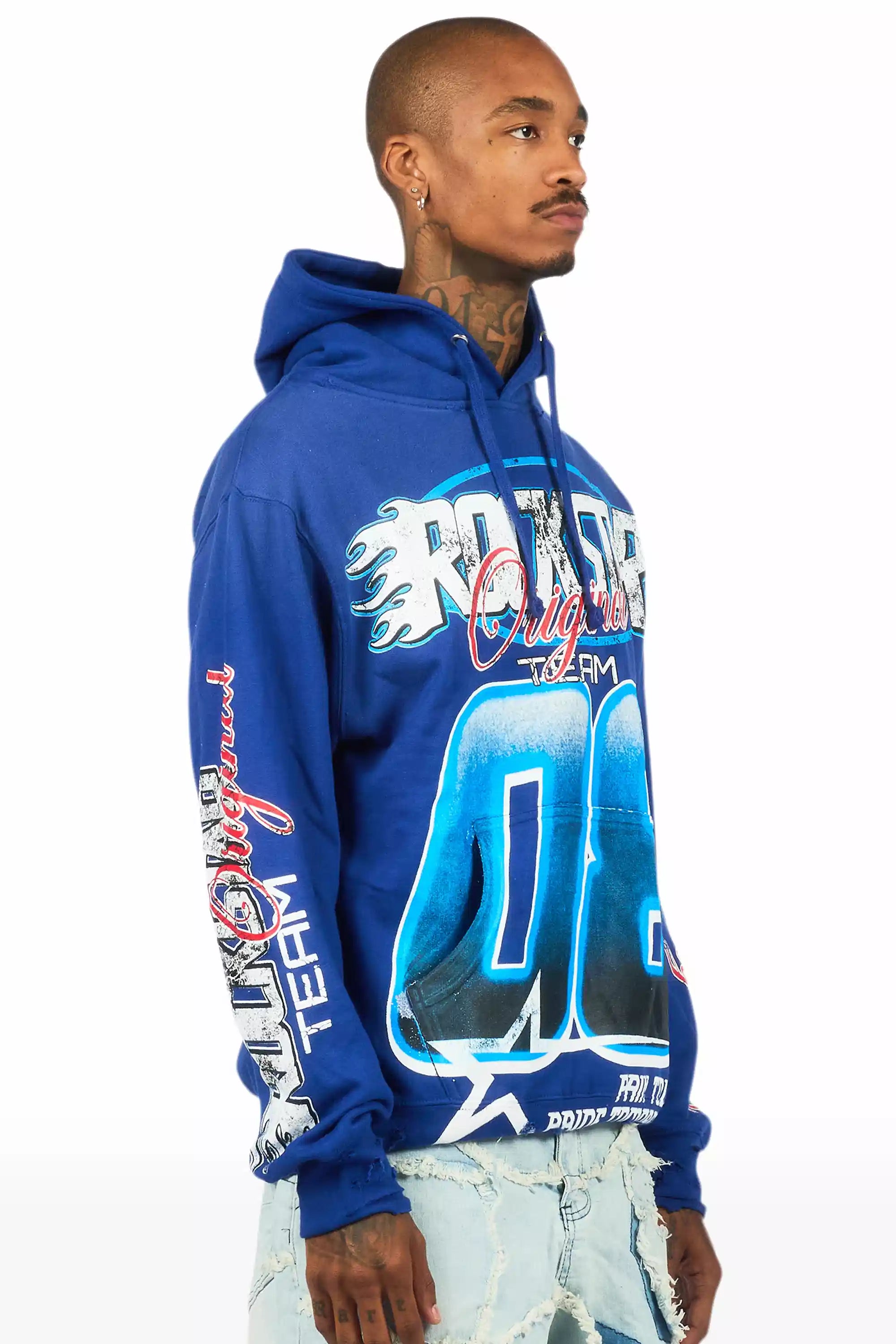 Ryker Royal Blue Graphic Hoodie