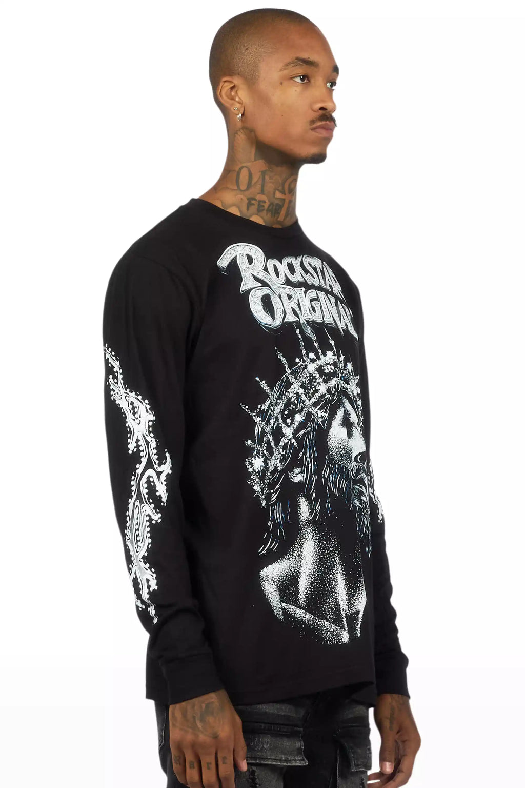 Darius Black Long Sleeve Graphic T-Shirt