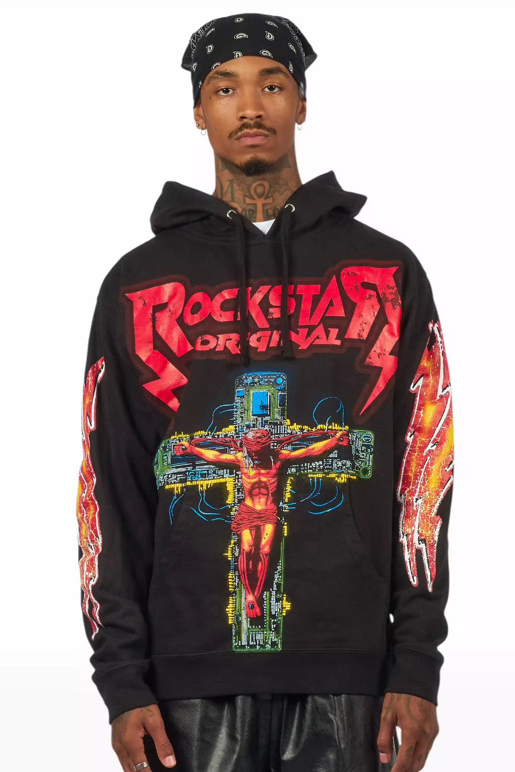 Javion Black/Red Graphic Hoodie