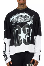 Allstar Vintage Black/White Boxy Crop Double Layer Tee