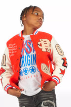 Boys Balser Orange Varsity Jacket