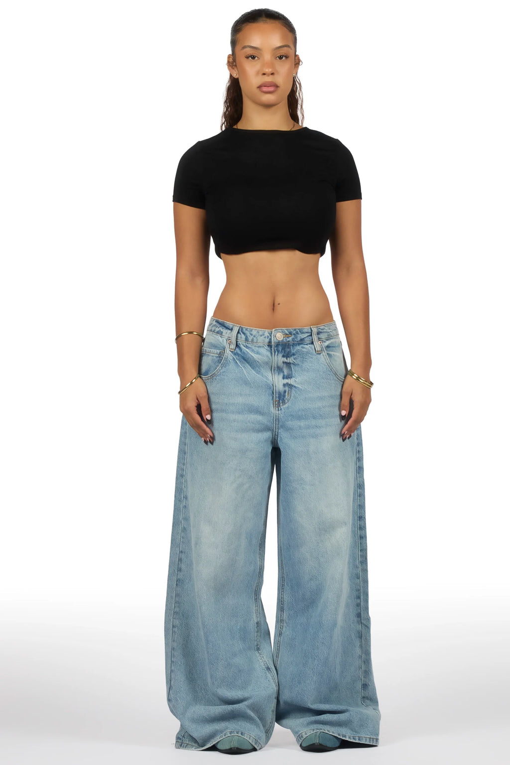 Hidaya Light Wash Baggy Jean