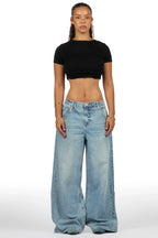 Hidaya Light Wash Baggy Jean