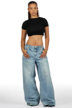 Hidaya Light Wash Baggy Jean