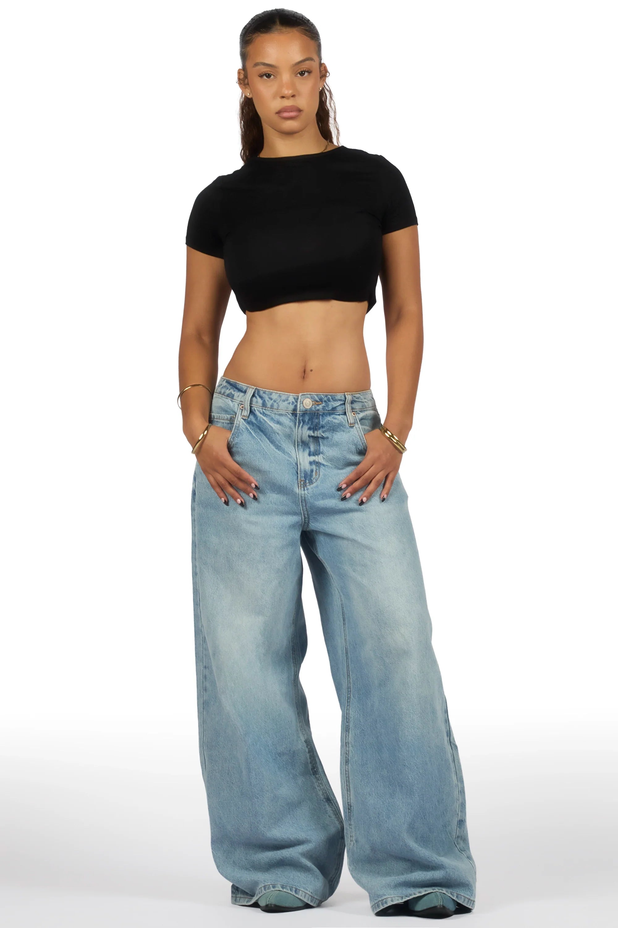 Hidaya Light Wash Baggy Jean