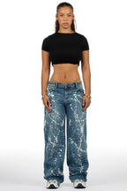 Shontalay Med. Wash Painted Baggy Jean