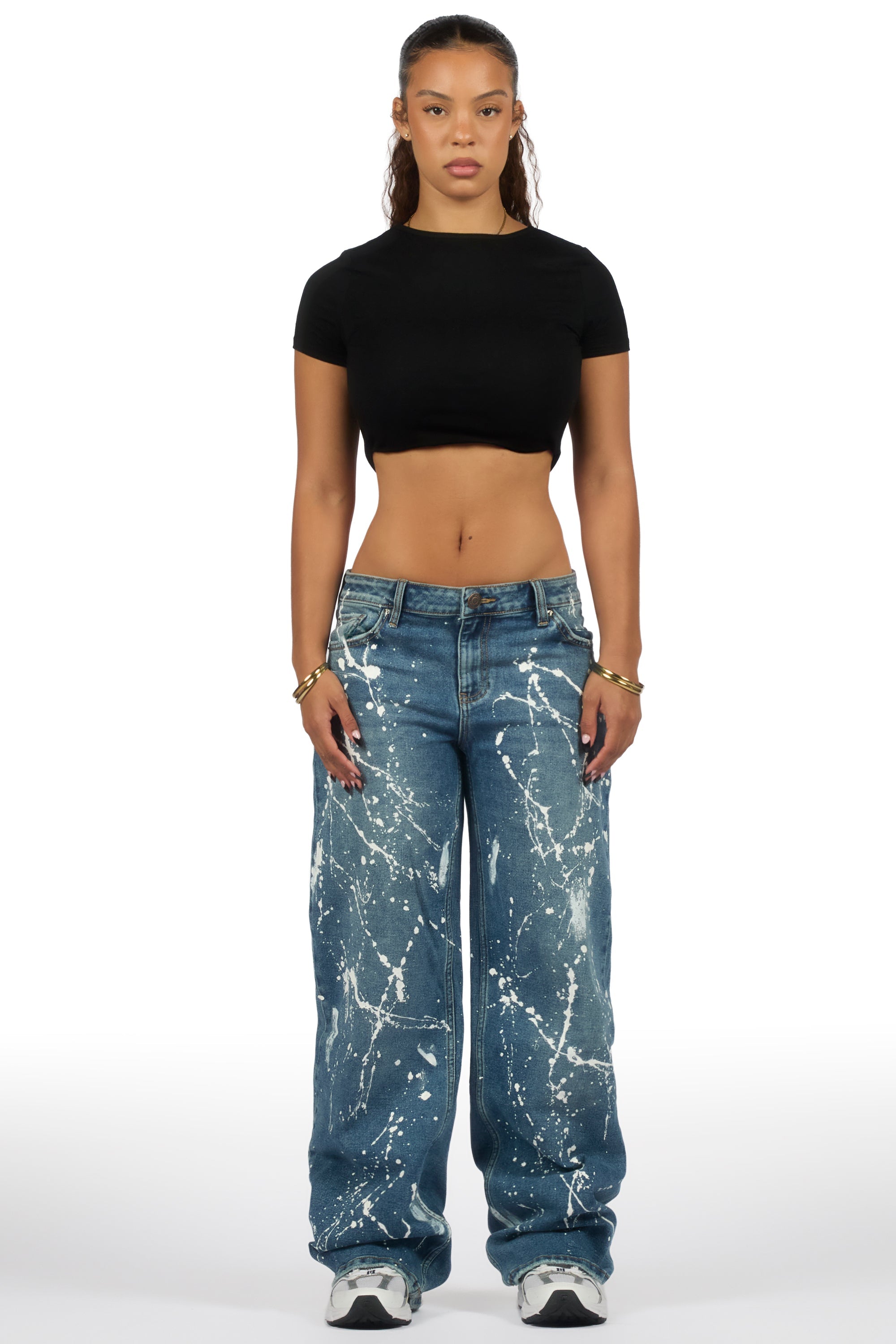 Shontalay Med. Wash Painted Baggy Jean