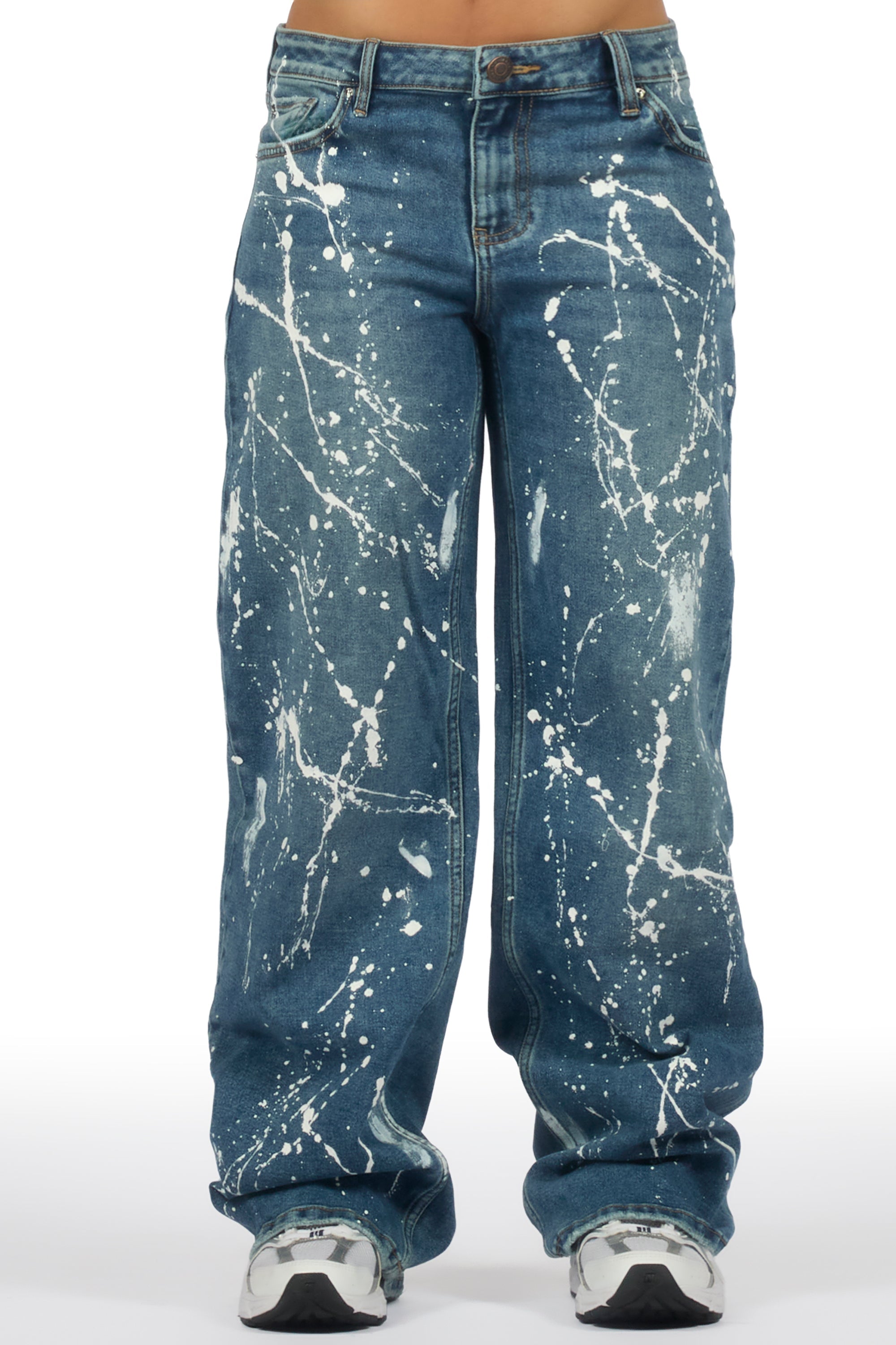 Shontalay Med. Wash Painted Baggy Jean