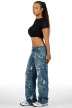 Shontalay Med. Wash Painted Baggy Jean