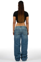 Shontalay Med. Wash Painted Baggy Jean