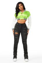 Your Loss Black Distressed Super Stacked Jean