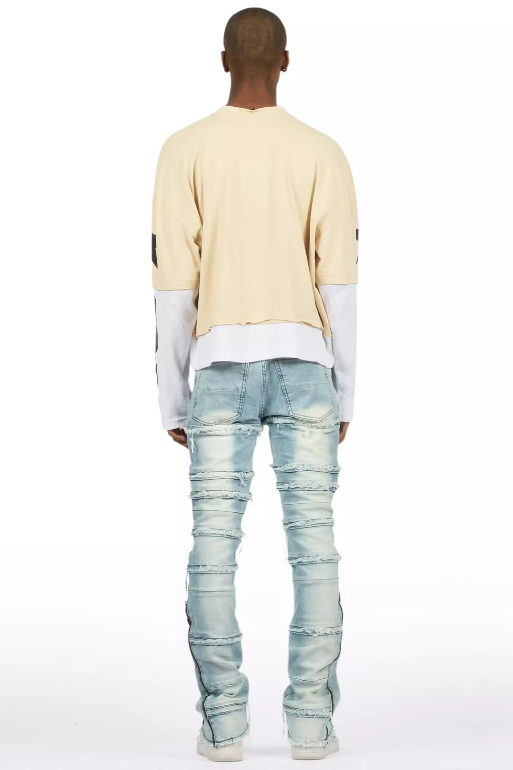 Horado Light Blue Wash Stacked Flare Jean