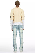 Horado Light Blue Wash Stacked Flare Jean