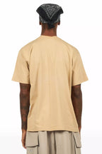 Axrian Beige/Pink Oversized Graphic T-Shirt