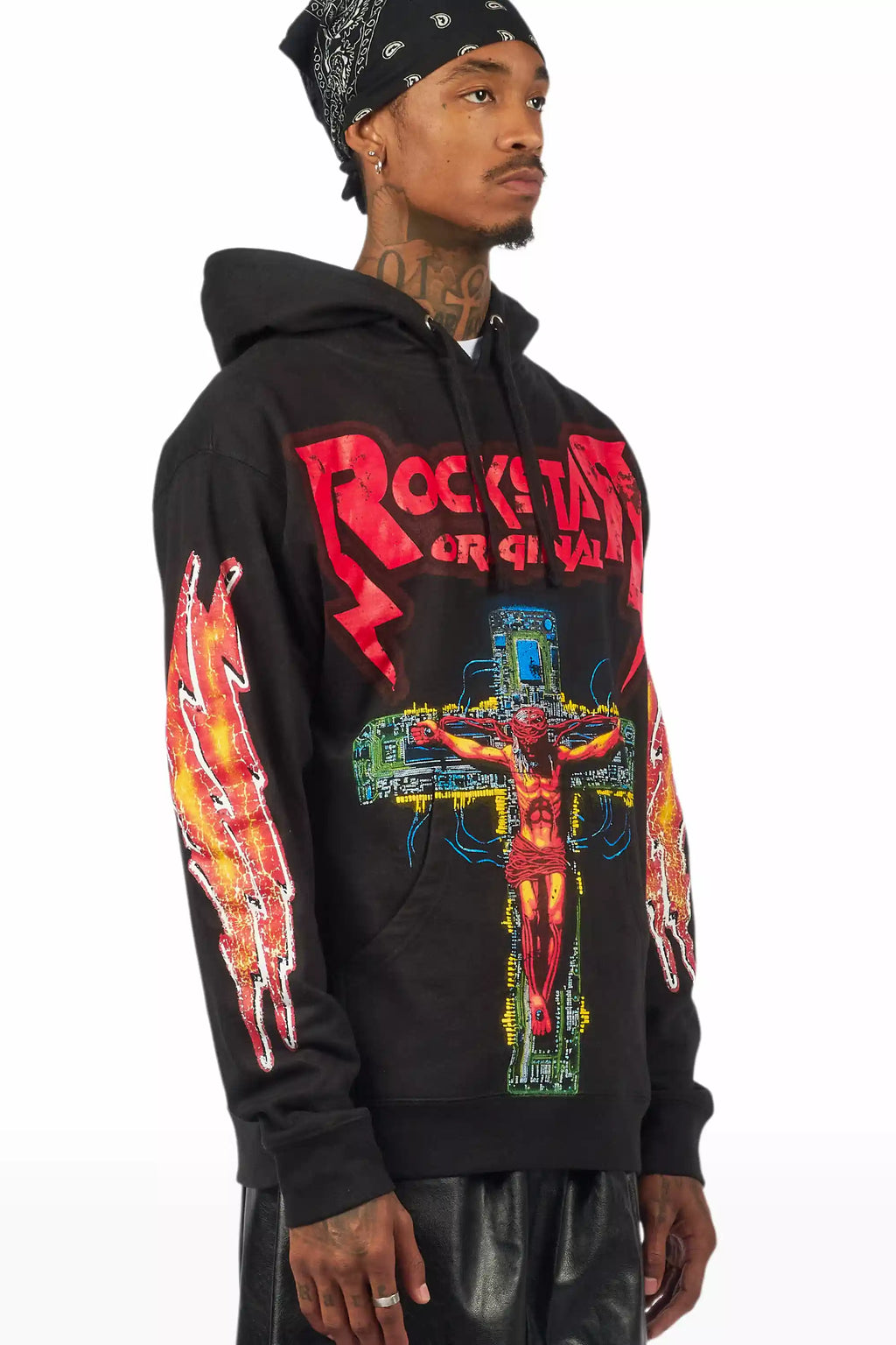 Javion Black/Red Graphic Hoodie