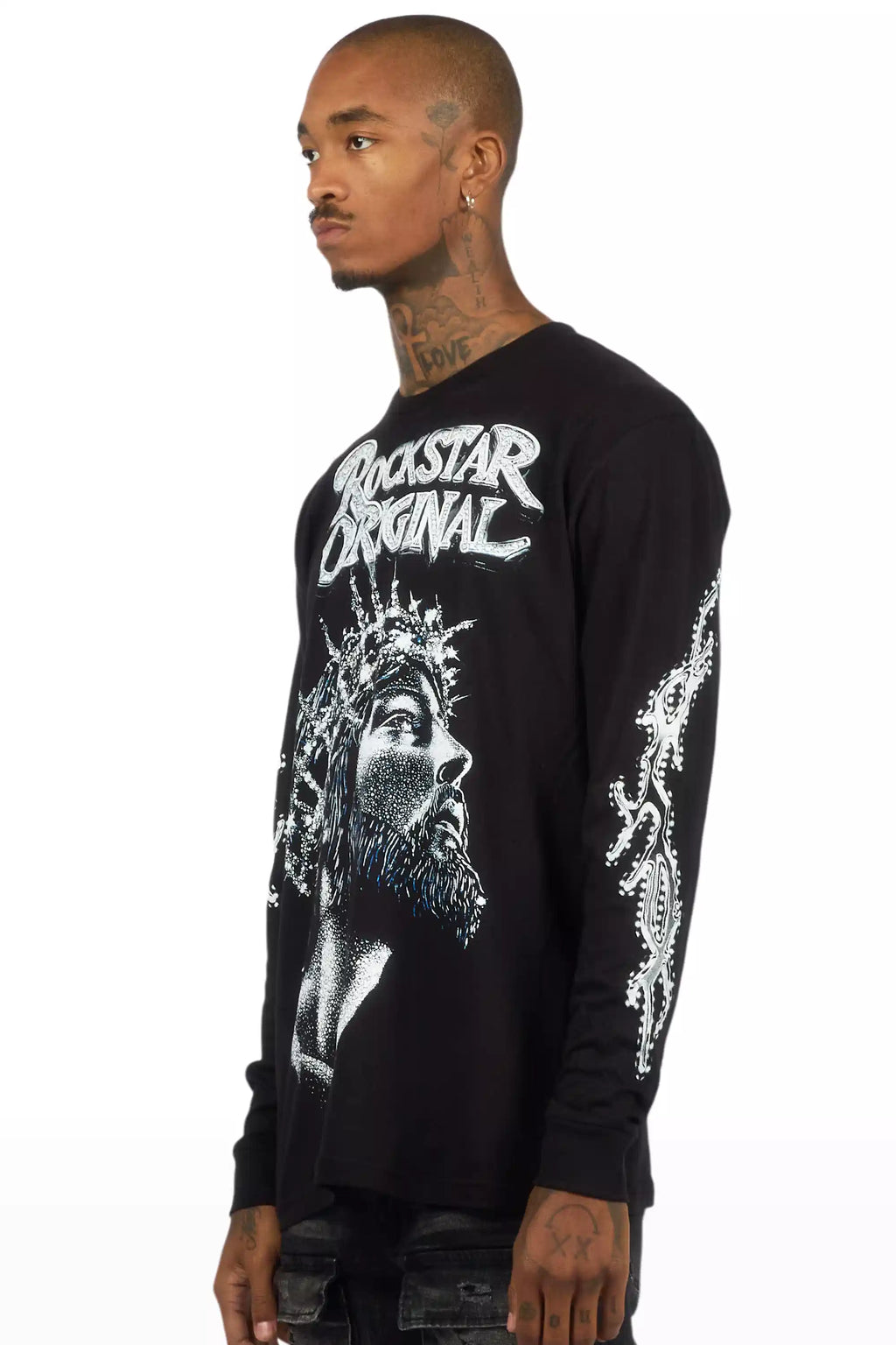 Darius Black Long Sleeve Graphic T-Shirt