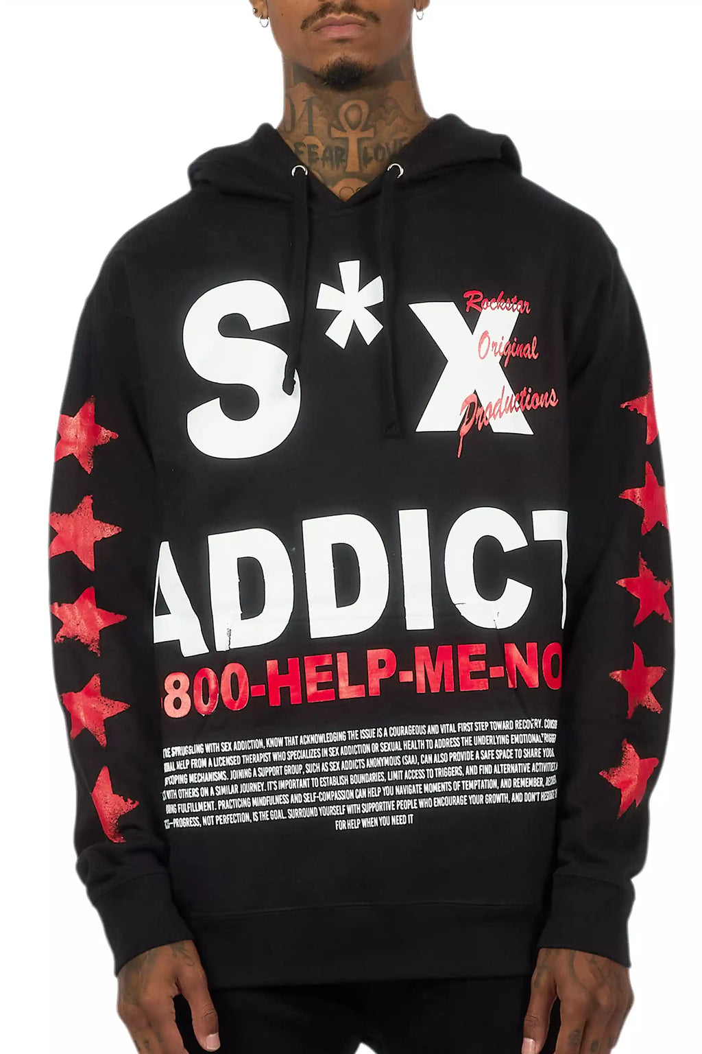 Addict Black/Red Graphic Hoodie