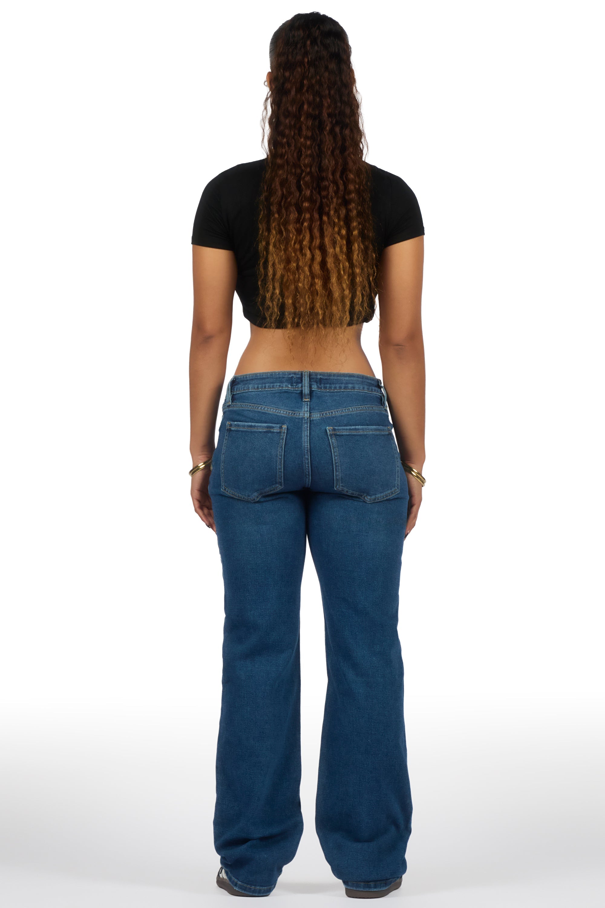 Chianne Dark Wash Painted Baggy Jean