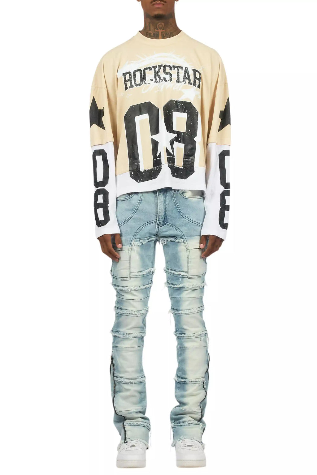 Horado Light Blue Wash Stacked Flare Jean