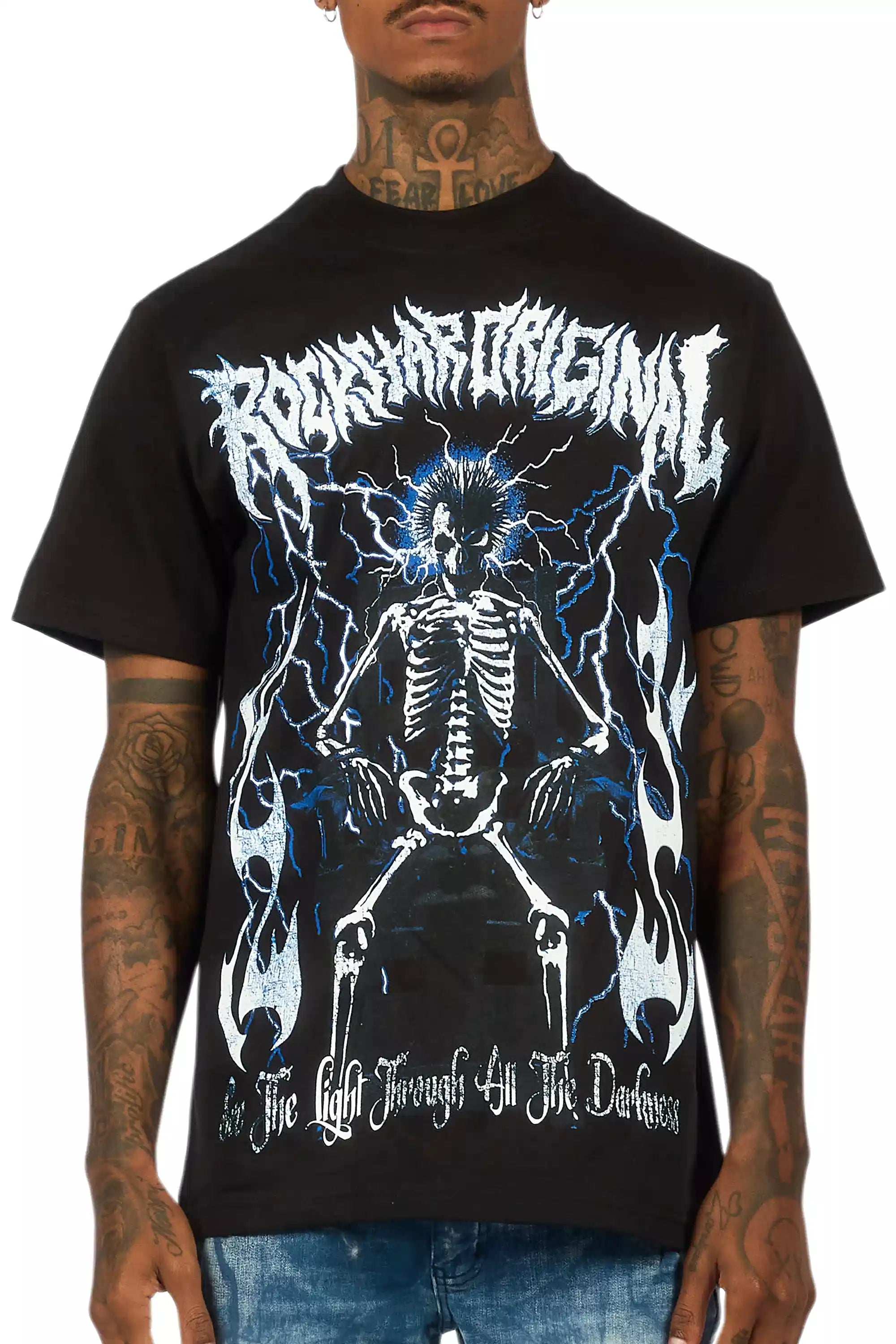 Deathrow Black Oversized Graphic T-Shirt