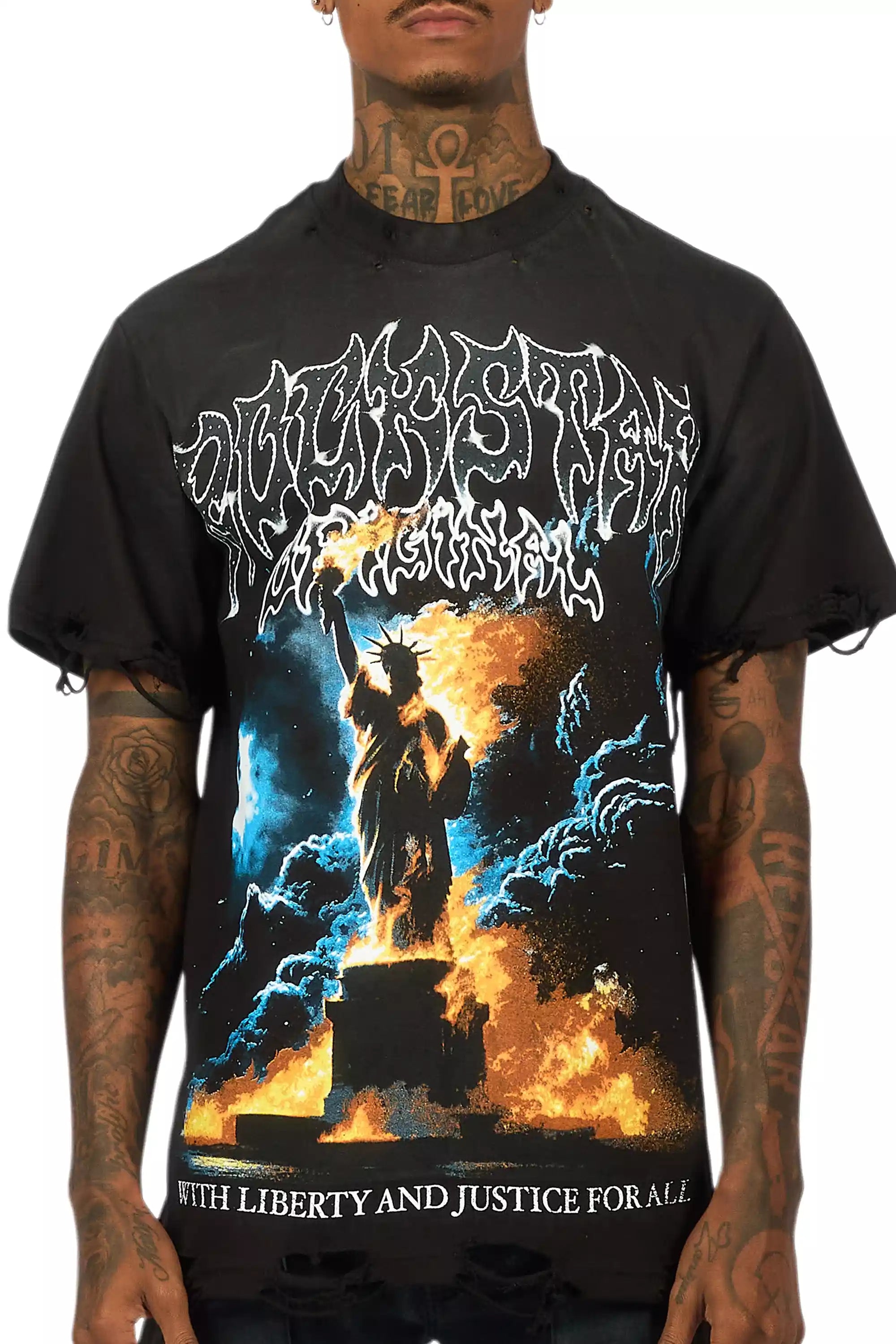 Liberta Black/Multi Oversized Graphic T-Shirt