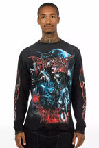 Rix Black/Red Long Sleeve Graphic T-Shirt