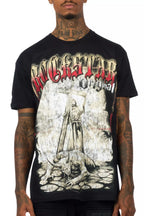 Renzo Black/Red Oversized Graphic T-Shirt