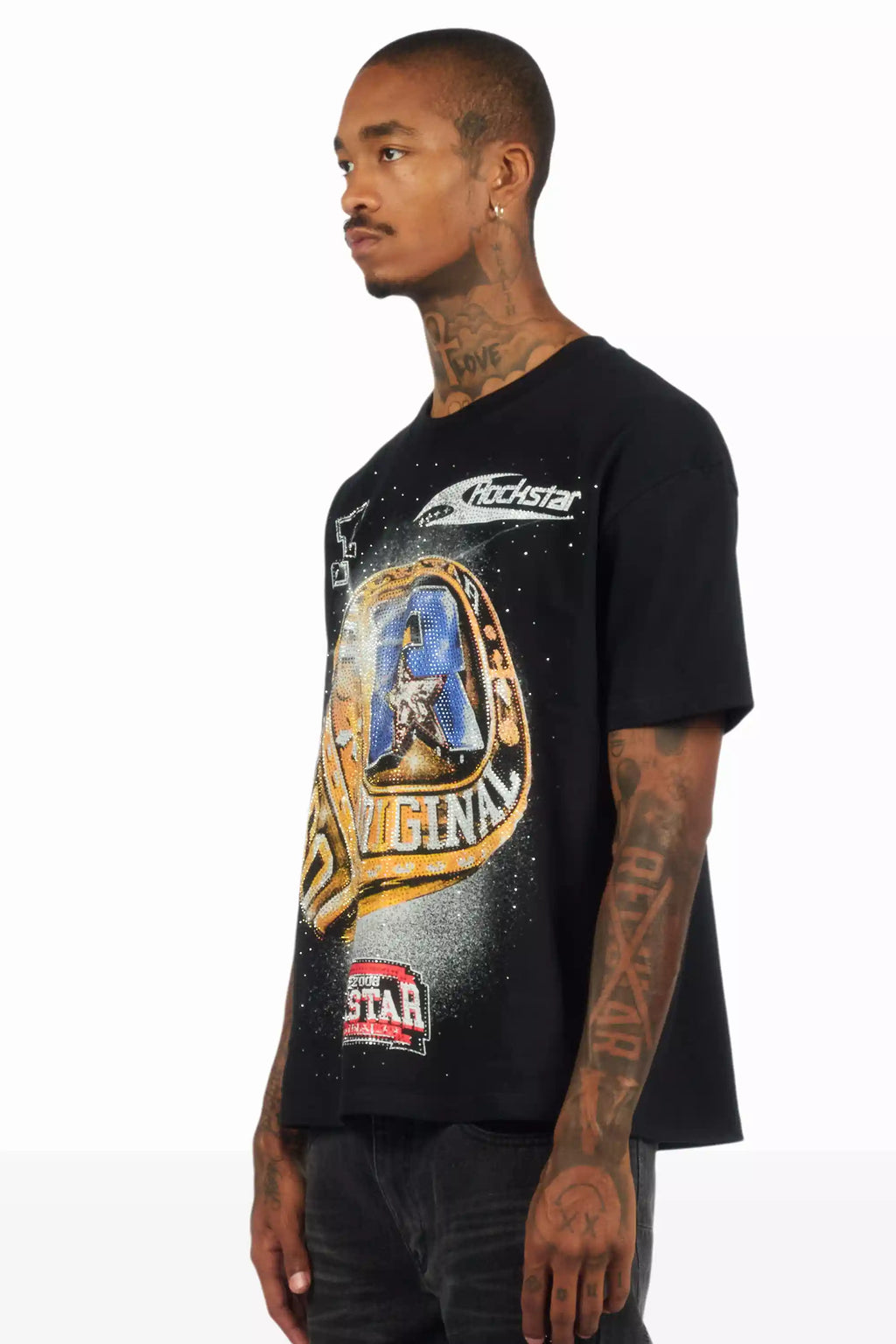 Champ Black Graphic Rhinestone T-Shirt